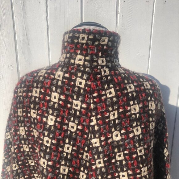 Searle Wool Multi Color Button Front Cape - Picture 5 of 8